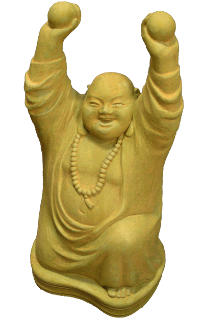 Buddha of Wealth & Prosperity with gold outdoor statue for sale