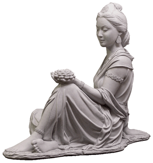 Quan Yin Goddess of Compassion and Mercy with lotus outdoor statue for sale