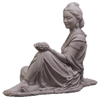 Quan Yin Goddess of Compassion and Mercy with lotus outdoor statue for sale